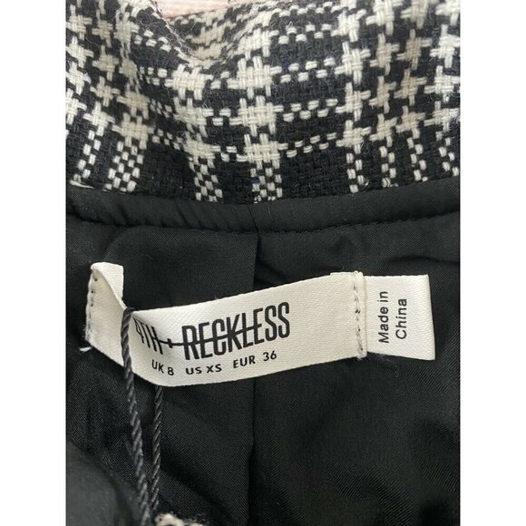 NWT 4th Reckless Women's Tall Oversized Shacket In Mono Plaid - XS - Picture 8 of 12